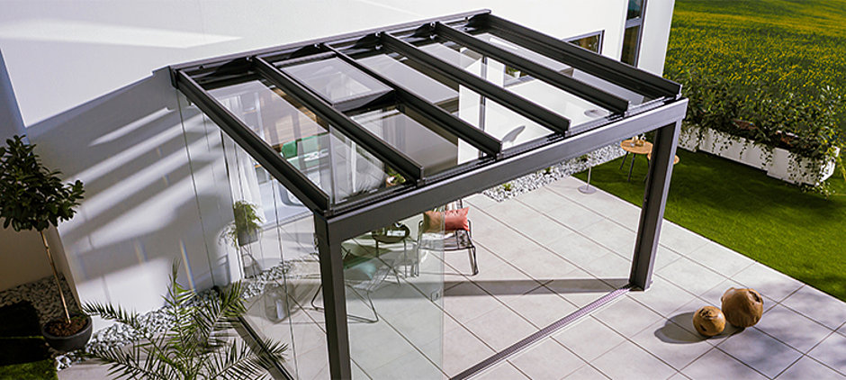 Terrassenüberdachung mit Glasdach
